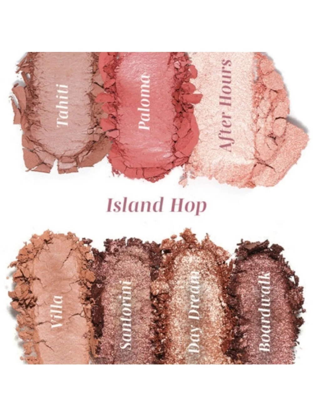 Wander Island Hop Eyeshadow Palette - Pink, Peach, Bronze & Tan Shades